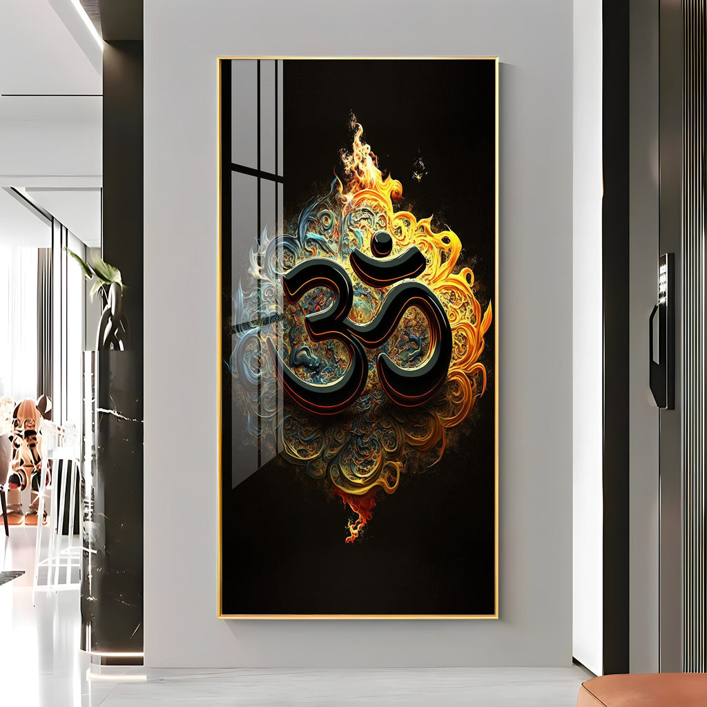 Premium 3D Effect Om Spiritual Acrylic Wall Decor for Home Mandir