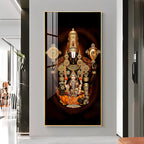 Golden Aura Traditional Acrylic Wall Painting of Venkateswara