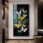 Luxury Gold and White Butterfly Acrylic Wall Painting for Living Room and Bedroom