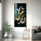 Luxury Gold and White Butterfly Acrylic Wall Painting for Living Room and Bedroom
