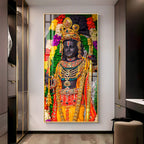 Divine Lord Ram Traditional Temple Style Acrylic Wall Painting with Rich Jewelry Details