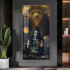 Premium Mahadev Acrylic Wall Painting with Blessing Hand Gesture and Mystical Aura Design