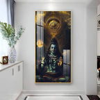 Premium Mahadev Acrylic Wall Painting with Blessing Hand Gesture and Mystical Aura Design