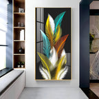 Stylish Decorative Feather Acrylic Wall Painting for Bedroom Living Room and Office Wall Decor