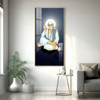 Sacred Sai Baba Wall Art Acrylic Painting with Calm Expression and Devotional Theme