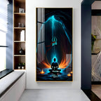 Premium Shiva Meditation Acrylic Wall Painting with Trishul Symbol and Calm Energy Aesthetic