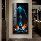 Premium Shiva Meditation Acrylic Wall Painting with Trishul Symbol and Calm Energy Aesthetic