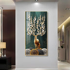 Premium Wildlife Acrylic Wall Art with Deer and Fawn, Abstract Tree Design and Luxury Finish