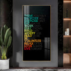 Inspirational typography acrylic wall painting with positive life quotes for office and living room