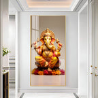 Elegant Ganpati Bappa modern design acrylic wall painting for living room and entrance wall