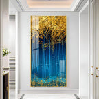 Luxury golden abstract forest design modern art acrylic wall painting for elegant home decor