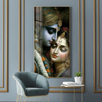 Traditional Indian Couple Acrylic Wall Painting for Luxurious Wall Styling