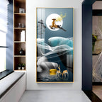 Dreamy Night Scene with Deer Acrylic Wall Painting for Stylish Living Spaces