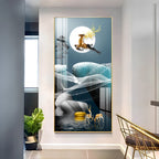 Dreamy Night Scene with Deer Acrylic Wall Painting for Stylish Living Spaces