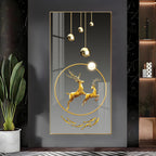 Elegant Gold Deer Artwork Acrylic Wall Painting for Luxury Home Decor