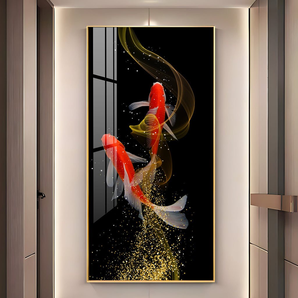 Stylish Fish Theme Acrylic Wall Painting for Office and Bedroom Walls
