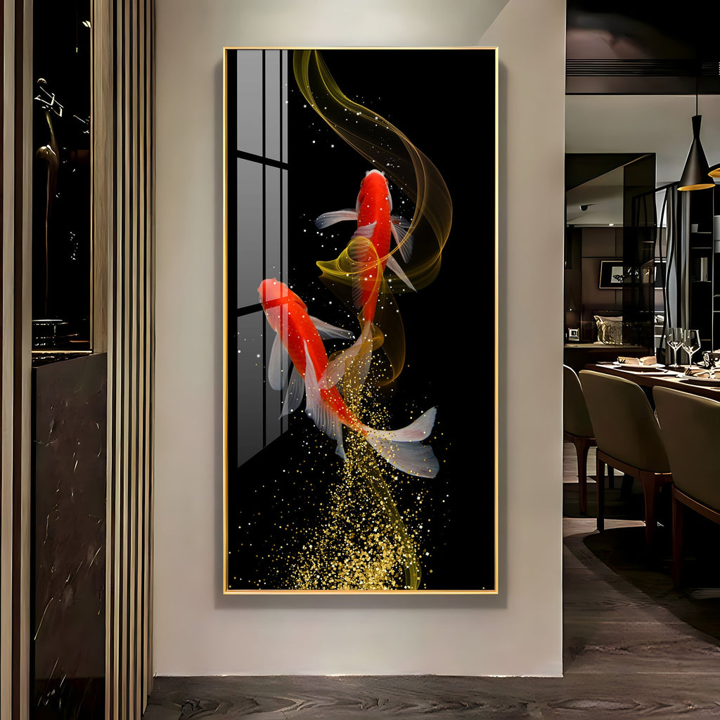 Stylish Fish Theme Acrylic Wall Painting for Office and Bedroom Walls