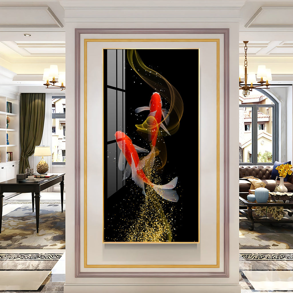 Stylish Fish Theme Acrylic Wall Painting for Office and Bedroom Walls