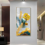 Modern Feather and Tree Design Acrylic Wall Painting for Living Room Decor