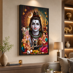 Traditional Shiv Parivar Acrylic Wall Art for Pooja Room Office Temple and Housewarming Gift
