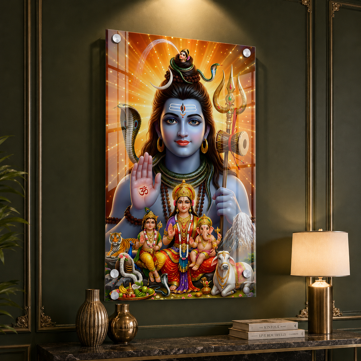 Lord Shiva Parvati Family Acrylic Wall Decor for Modern Home