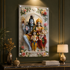 Shiv Parivar Acrylic Wall Painting for Living Room Home Decor