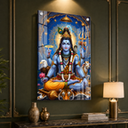 Modern Mahadev Acrylic Glass Wall Painting for Pooja Room