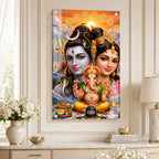 Shiv Parivar Spiritual Acrylic Wall Painting for Sacred Spaces