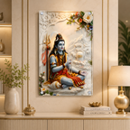 Lord Shiva Meditation Acrylic Wall Art for Home Temple Decor