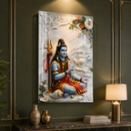 Lord Shiva Meditation Acrylic Wall Art for Home Temple Decor