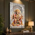 Panchmukhi Hanuman Acrylic Glass Painting for Wall Decoration