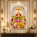 Lakshmi Ganesh Saraswati Premium Acrylic Wall Painting for Home