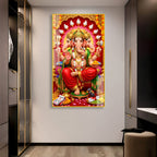 Divine Three Face Ganesha Acrylic Wall Painting Gift for Family