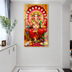 Divine Three Face Ganesha Acrylic Wall Painting Gift for Family