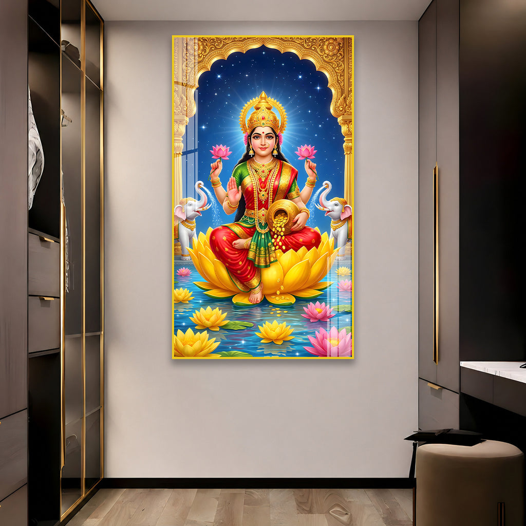 Premium Mahalakshmi Wall Art Acrylic Frame for Home Temple