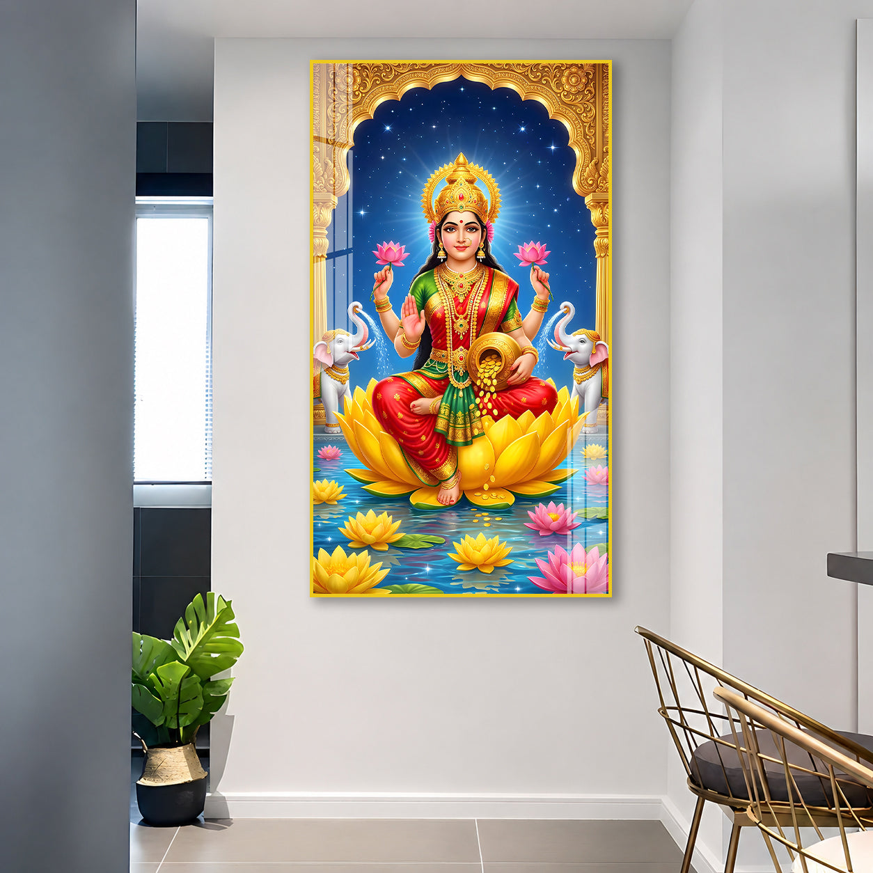 Premium Mahalakshmi Wall Art Acrylic Frame for Home Temple