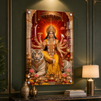 Sacred Goddess Durga Acrylic Wall Art for Wealth & Protection