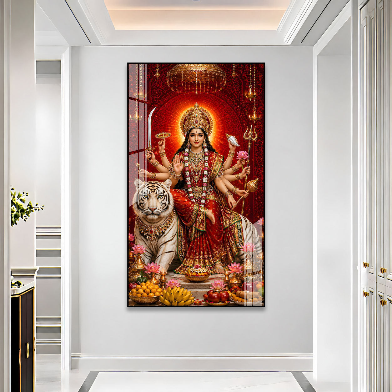 Spiritual Goddess Durga Acrylic Wall Decor for Home Temple