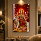 Spiritual Goddess Durga Acrylic Wall Decor for Home Temple