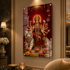 Spiritual Goddess Durga Acrylic Wall Decor for Home Temple