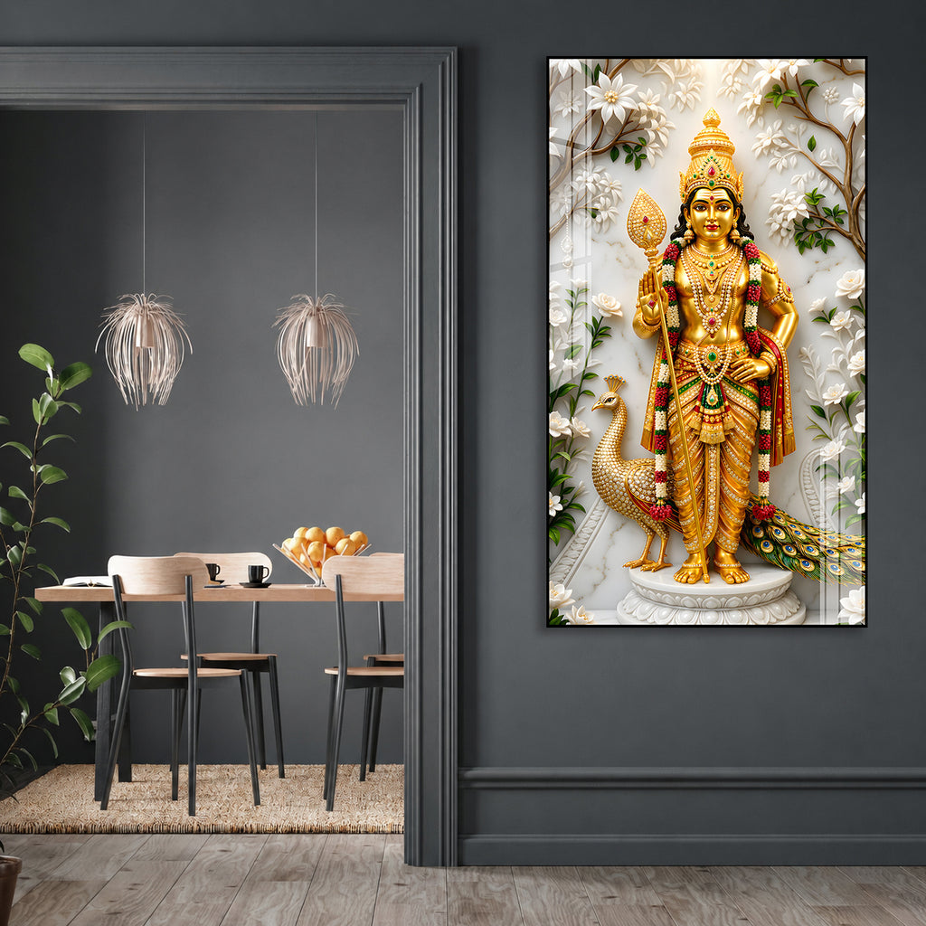 Elegant Murugan Swamy Acrylic Photo Frame for Home Decor