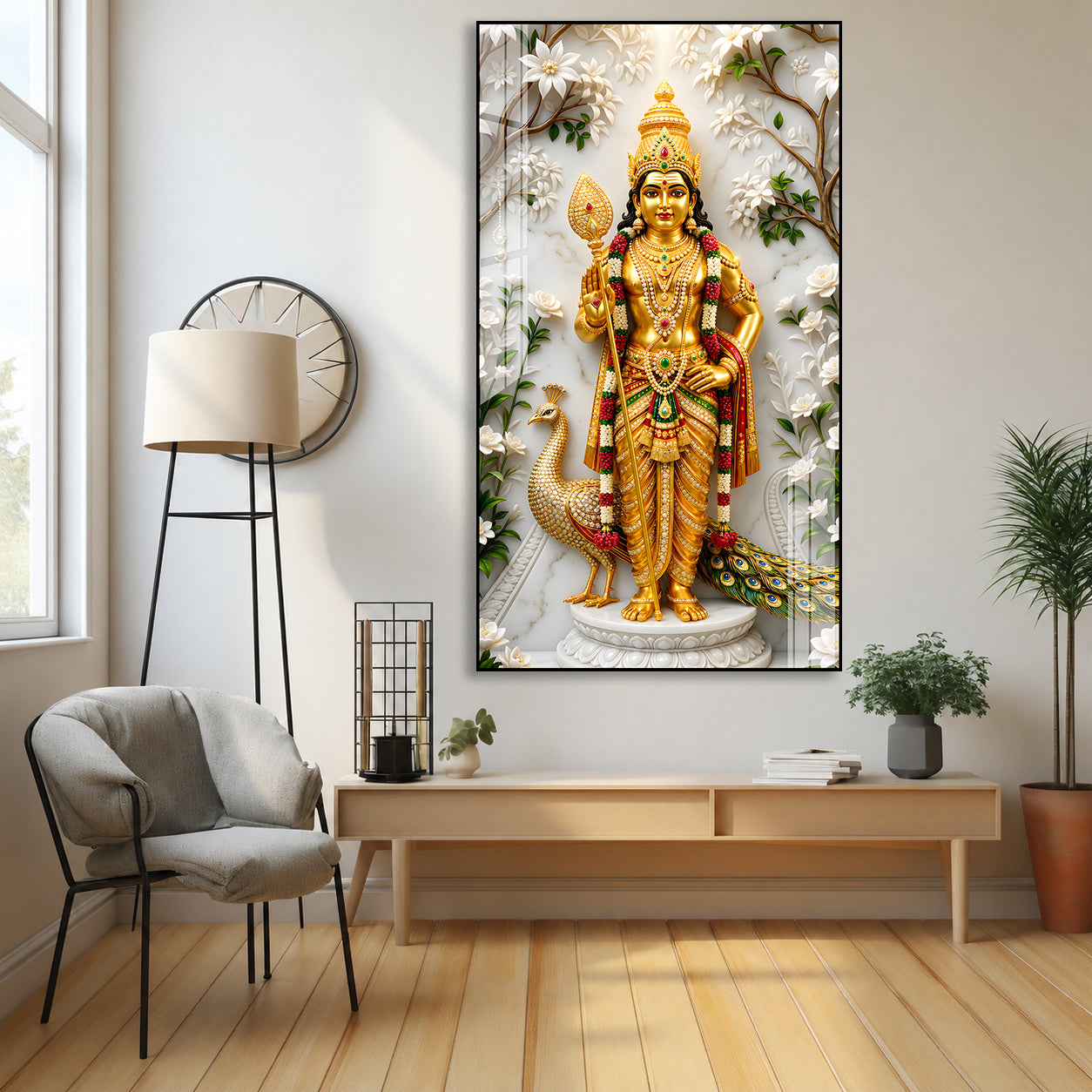 Elegant Murugan Swamy Acrylic Photo Frame for Home Decor
