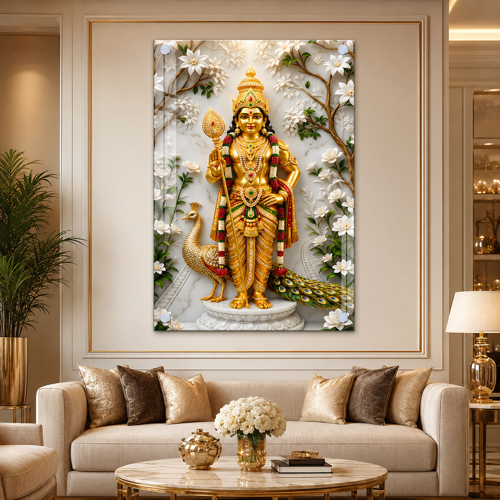 Elegant Murugan Swamy Acrylic Photo Frame for Home Decor