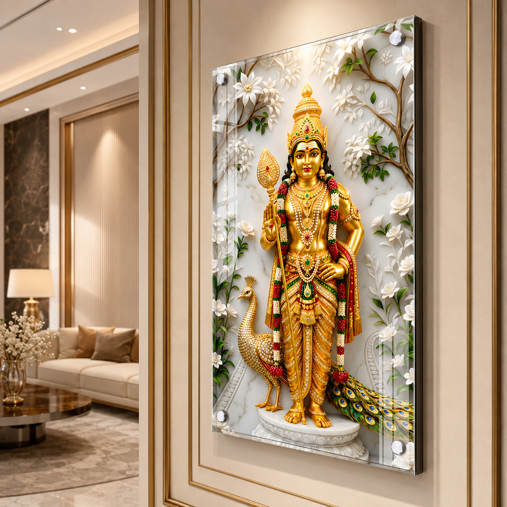 Elegant Murugan Swamy Acrylic Photo Frame for Home Decor
