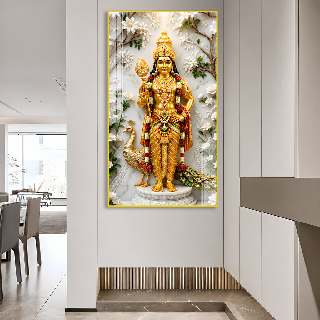 Elegant Murugan Swamy Acrylic Photo Frame for Home Decor
