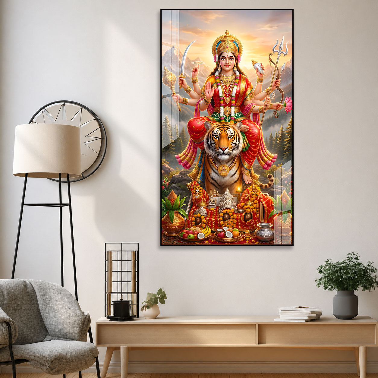 Goddess Durga Acrylic Painting for Home & Office Wall Decor