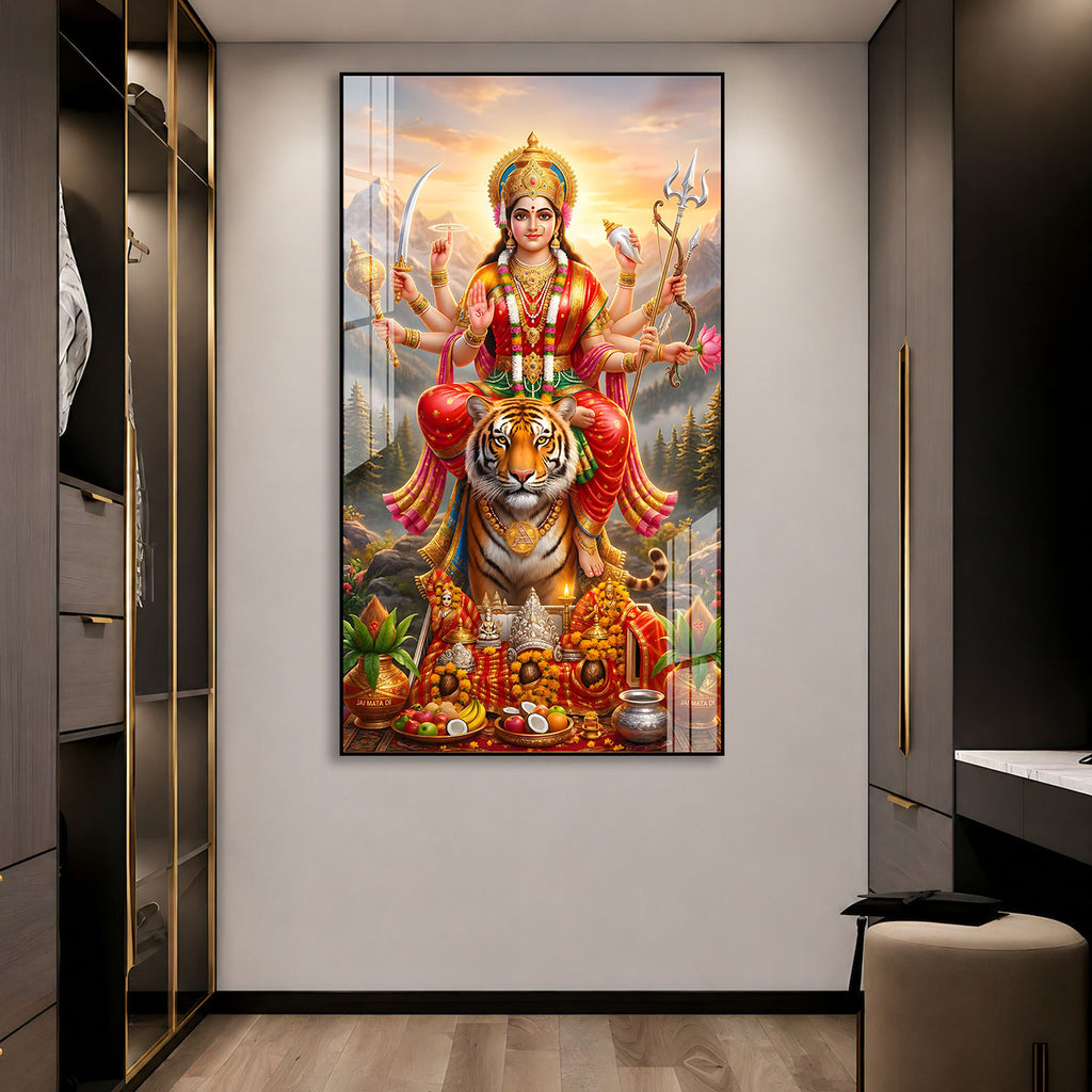 Goddess Durga Acrylic Painting for Home & Office Wall Decor