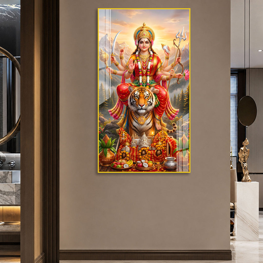 Goddess Durga Acrylic Painting for Home & Office Wall Decor