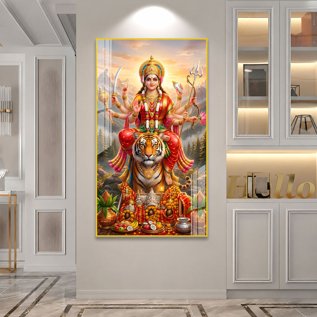 Goddess Durga Acrylic Painting for Home & Office Wall Decor