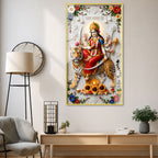 Designer Goddess Durga Acrylic Frame for Home Entrance